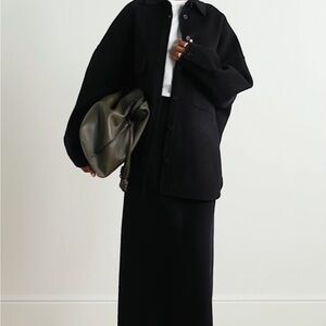 Frankie shop navy wool shirt jacket